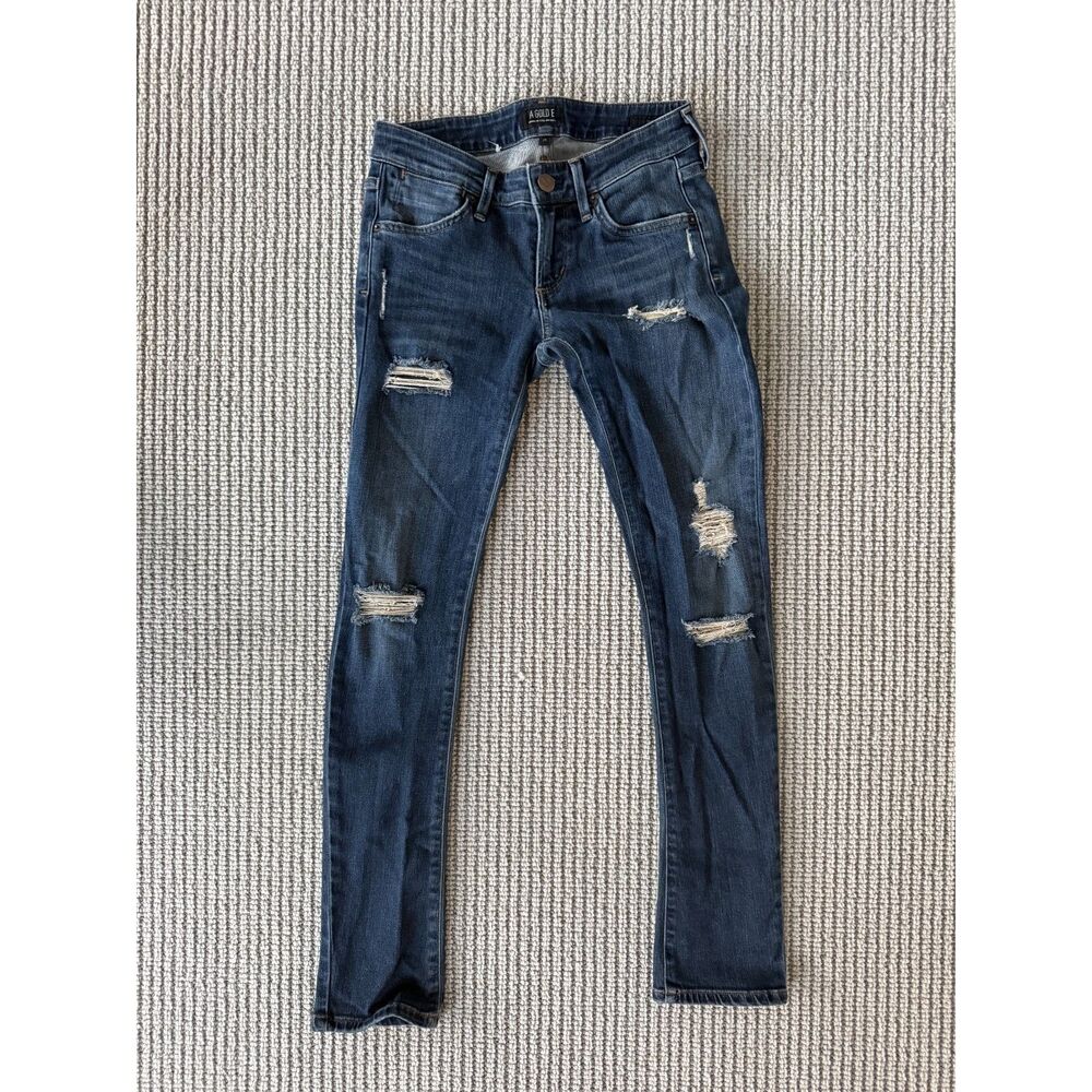 AGOLDE Chloe Distressed Skinny Jeans Size 25 Dark Wash